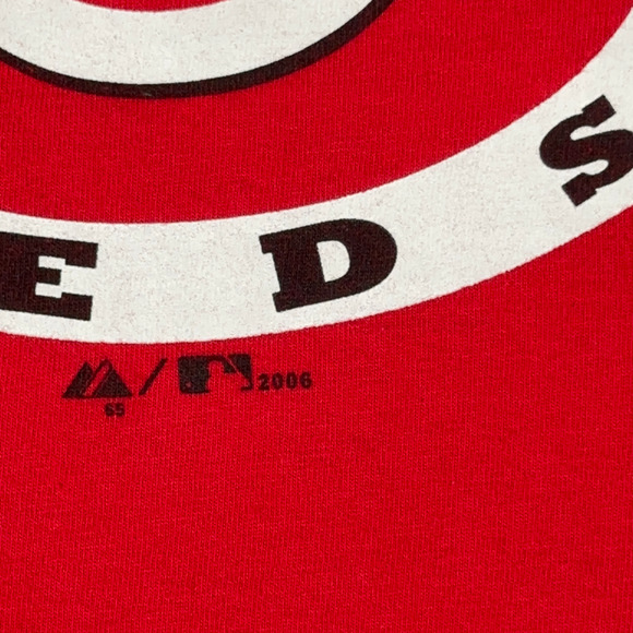 Vintage Cincinnati Reds Shirt Adult LARGE Red Majestic MLB Baseball Ringer Y2K - Picture 4 of 6